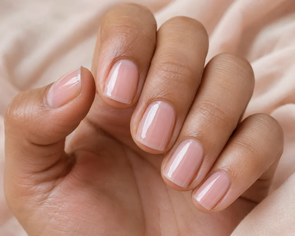 17+ Old Money Nails That Make Quiet Luxury Look Effortless Short squoval nails with a sheer ballet-pink manicure.