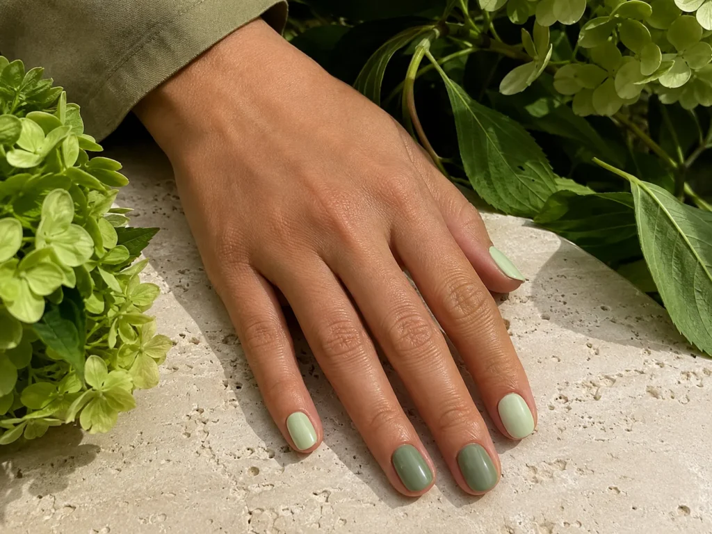 19+ Latest Nail Trends for 2026: Colors, Shapes, Designs and Stunning Ideas to Try Short sage and pistachio green nails with a creamy finish