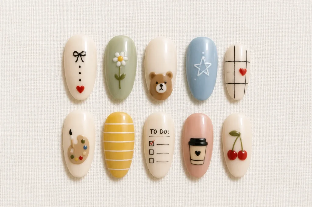 school-inspired back-to-school nail designs