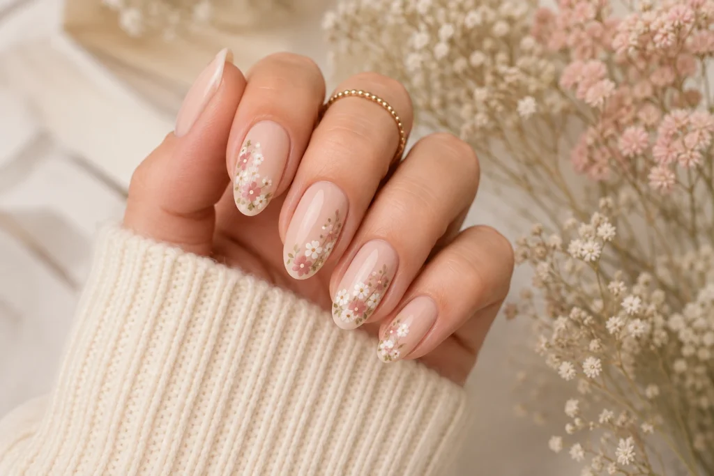 September back-to-school nail designs with flowers