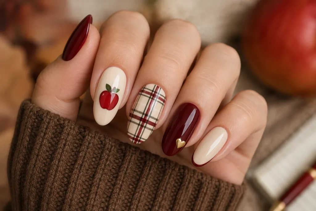 autumn-inspired back-to-school nail designs